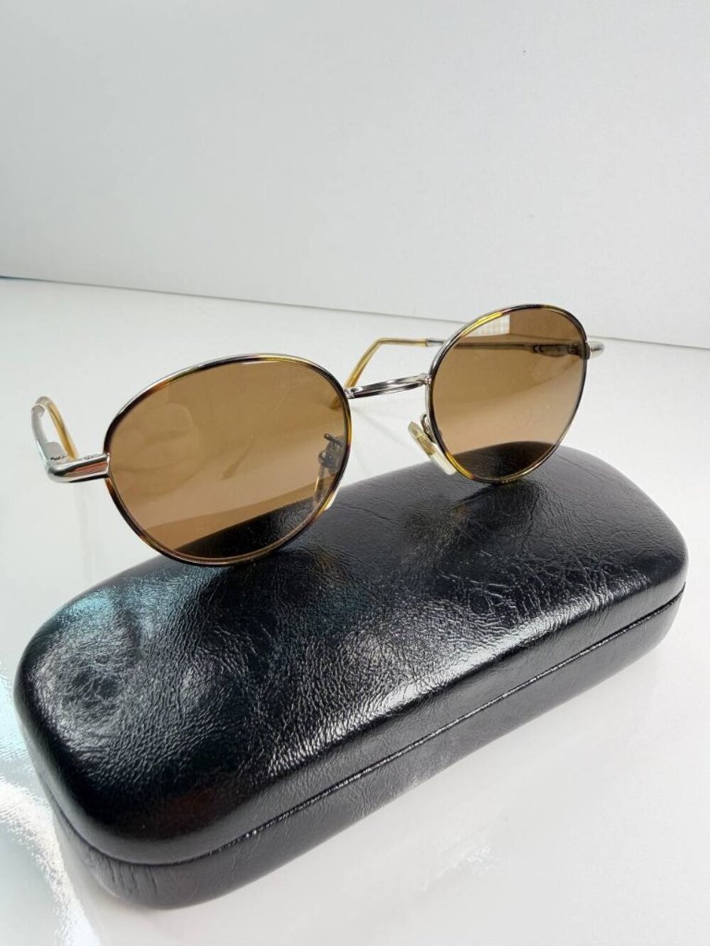 Vintage Winchester Round Sunglasses Brown Tinted Prescription Lenses + Hard Case
